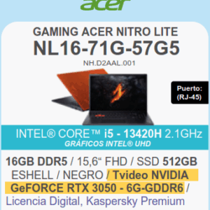 ACER NITRO LITE GAMING NL16-71G-57G5