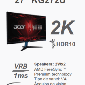 MONITOR ACER 2K HDR10 27" KG272U