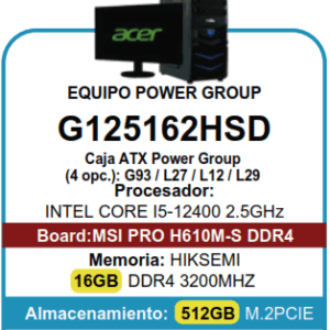PC ESCRITORIO G125162HSD  i5 -16GB - 512