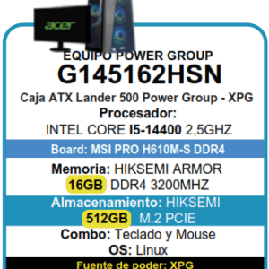 PC ESCRITORIO G145162HSN  i5 -16GB - 512GB
