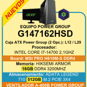 PC ESCRITORIO G147162HSD  i7 -16GB - 512GB