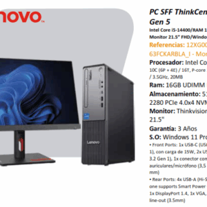 PC ESCRITORIO SFF THINKCENTRE NEOs GEN 5  i5 -16GB - 512GB